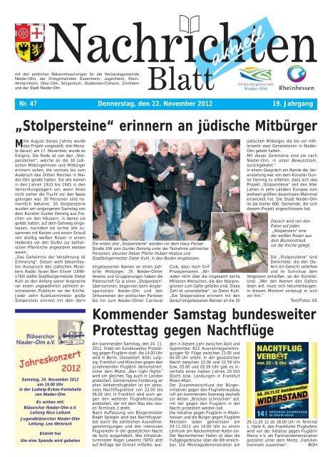 Nachrichtenblatt Nr. 47 vom 22. Nov. 2012 - Verbandsgemeinde ...