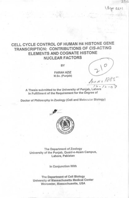 Page 1 \ ?^p 6r.1 CELL CYCLE CONTROL OF HUMAN H4 ...