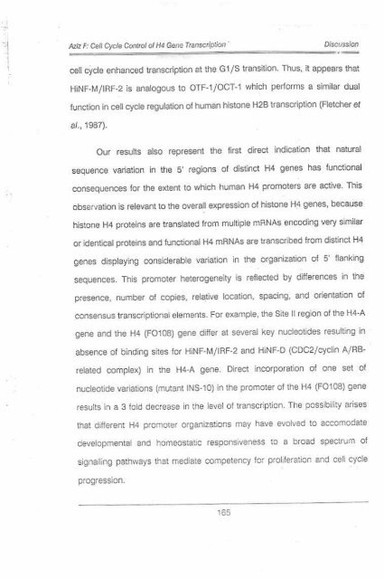 Page 1 \ ?^p 6r.1 CELL CYCLE CONTROL OF HUMAN H4 ...