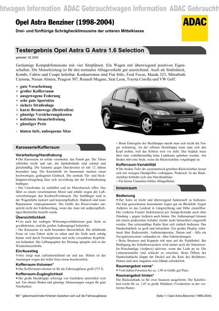 Opel Astra Benziner (1998-2004) - ADAC