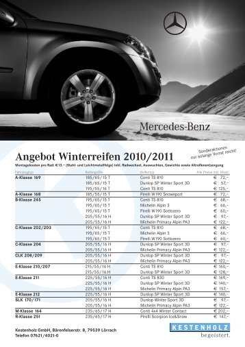 Angebot Winterreifen 2010/2011 - Kestenholz GmbH