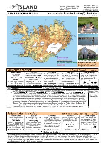 Reittouren (pdf) - ISLAND Erlebnisreisen