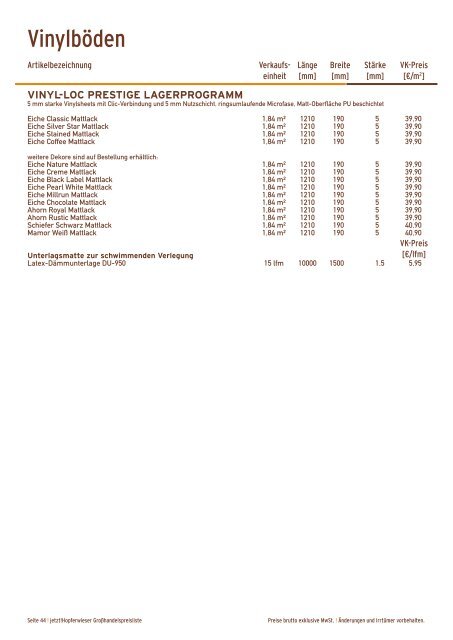 Holz & Holzwerkstoffe Großhandelspreisliste - Hopferwieser AG