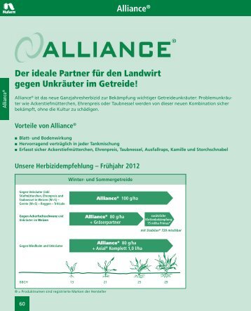 Alliance® Der ideale Partner für den Landwirt gegen ... - Nufarm