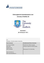 Erfahrungsbericht Auslandssemester an der University of Sheffield, UK