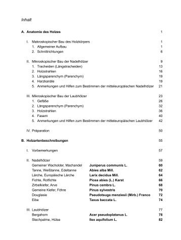Liste der Holzarten - Forstbuch.de