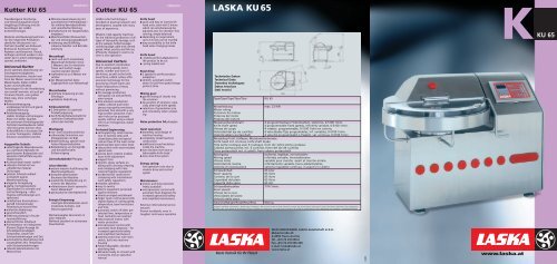 LASKA KU 65 LASKA KU 60 VAC - Maschinenfabrik Laska