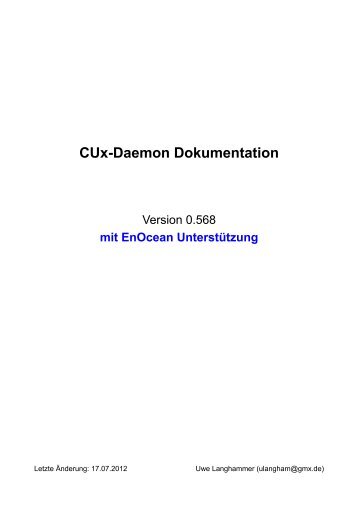 CUx-Daemon Dokumentation - HomeMatic-INSIDE