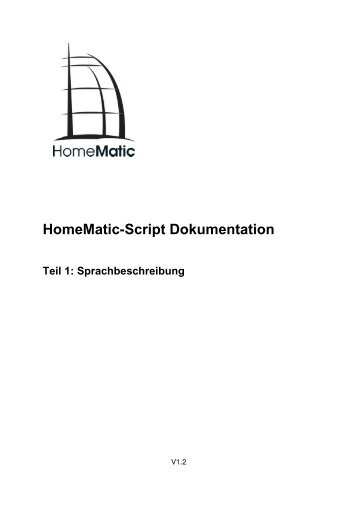 HomeMatic-Script Dokumentation Teil 1: Sprachbeschreibung - eQ-3