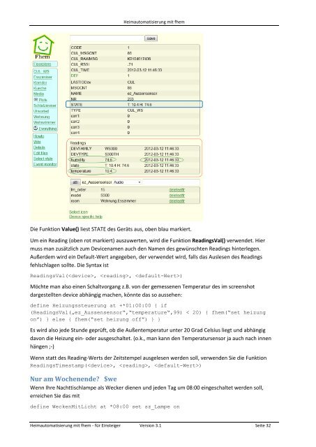 Heimautomatisierung mit fhem