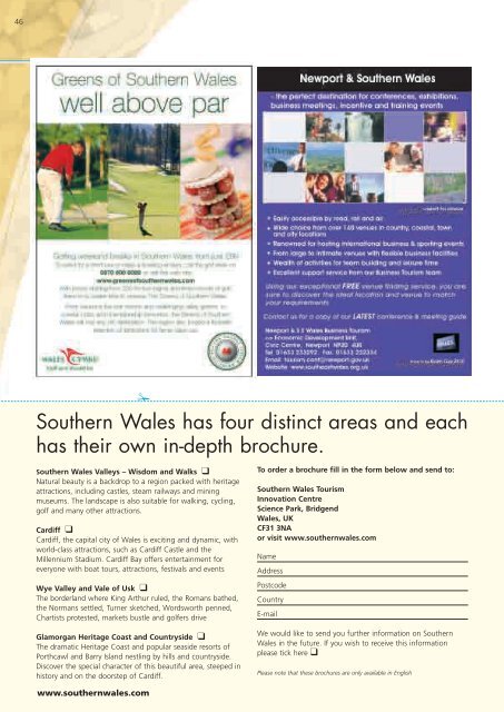 Southern Wales brochure - Website Design Home