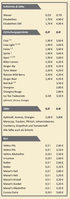 Getränkekarte PDF (~400KB) - in der Chaplin Bar