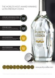 Sales sheet with flavor chart, English - Purity Vodka