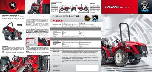 4000 / 4400F TECHNISCHE DATEN: TIGRE / TIGRE F - Ledinegg