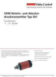 OEM Relativ- und Absolut- drucktransmitter Typ 501 - Huba Control