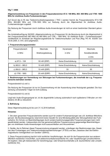 Vfg 7 / 2006 - Bundesnetzagentur