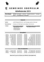 GEMEINDEOBERKULM Abfallkalender 2013 Grundsatz