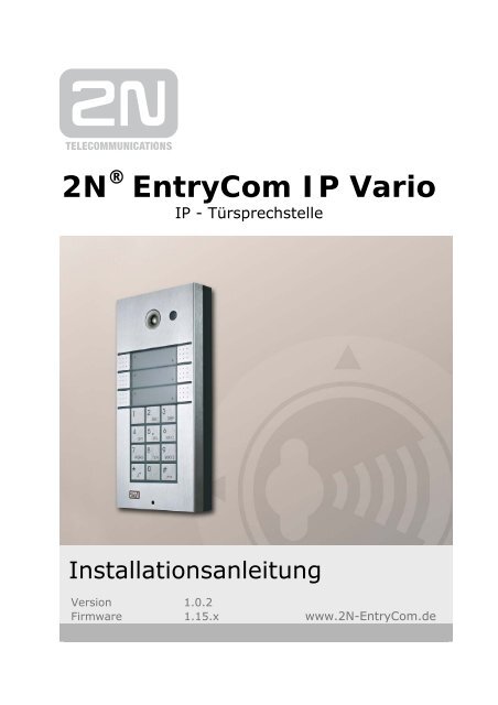 2N EntryCom IP Vario Installationsanleitung - Keil Telecom