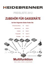 ZUBEHÖR FÜR GASGERÄTE Multifunktion - HEIDEBRENNER GmbH