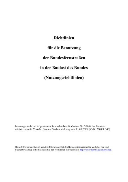 Nutzungsrichtlinien - Bundesministerium für Verkehr, Bau und ...