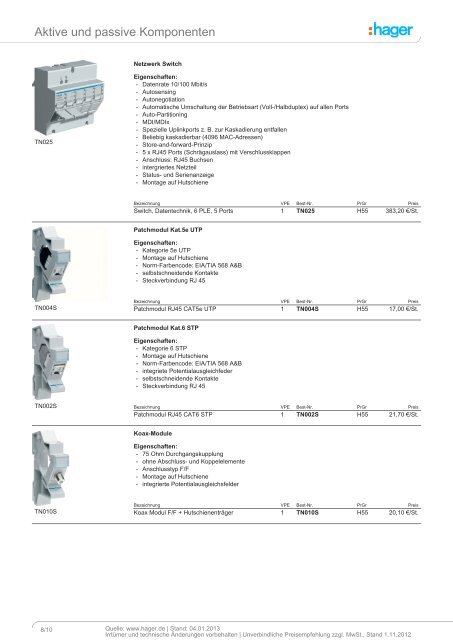 Multimediaanschlusstechnik - Hager