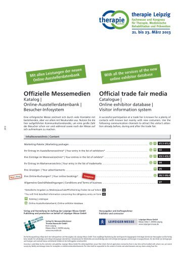 Official trade fair media Offizielle Messemedien - Neureuter Fair Media
