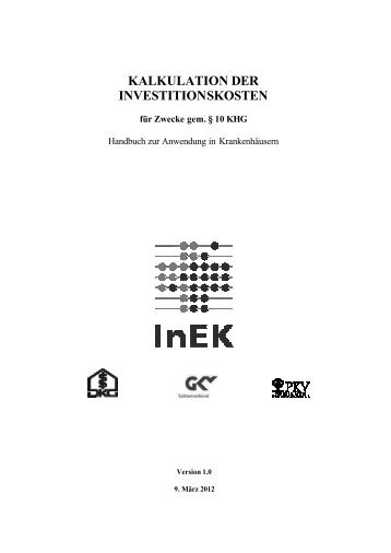 kalkulation der investitionskosten - InEK GmbH