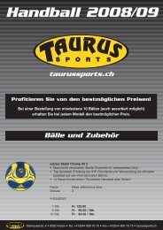 Handball News 2008/09 - TAURUS SPORTS Kloten