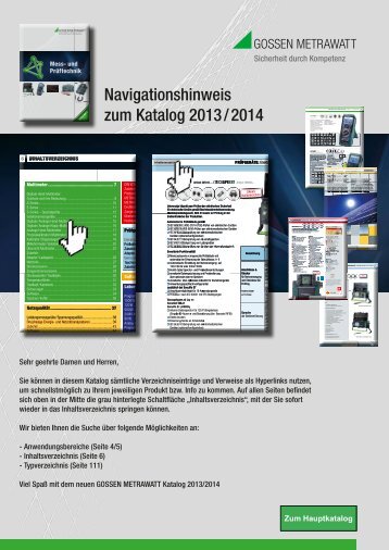 GOSSEN METRAWATT Hauptkatalog 2013/2014