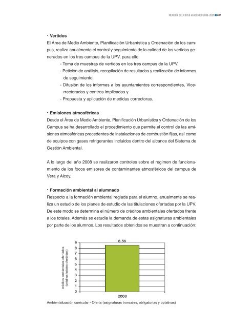 Memoria del curso académico 2008-2009 - Universidad Politécnica ...