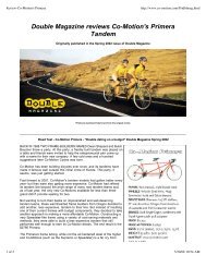 Double Magazine Reviews Co-Motion's Primera ... - Co-Motion Cycles