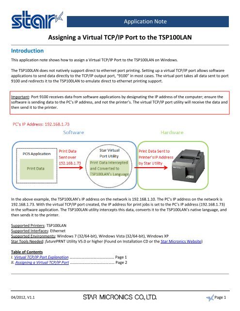 Assigning a Virtual TCP/IP Port - Star Micronics