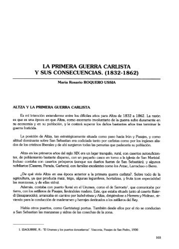 la primera guerra carlista y sus consecuencias. (1832-1862) - Altza