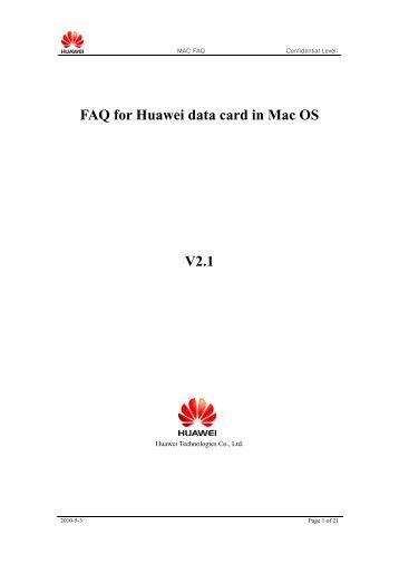 FAQ for Huawei data card in Mac OS V2.1 - StarHub