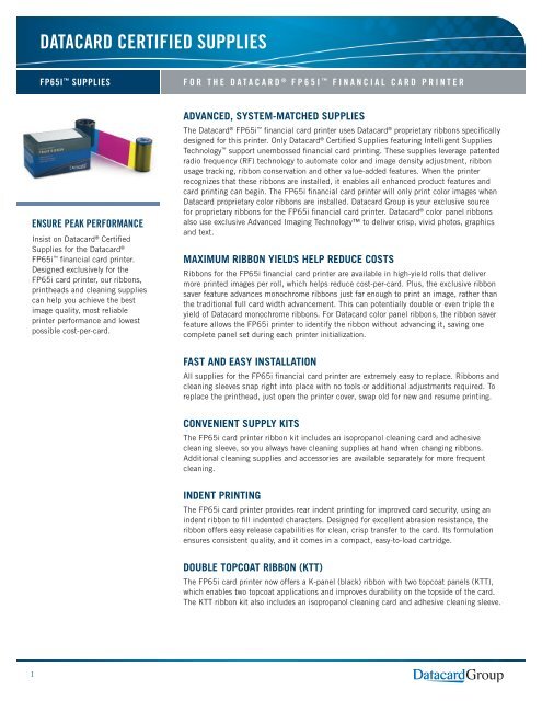 Datacard Certified Supplies