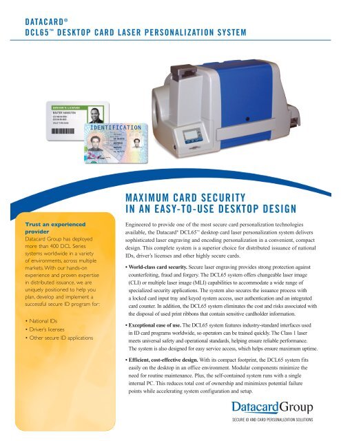 maximum card security in an easy-to-use desktop design - Datacard