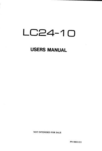 LC24-10 USERS MANUAL