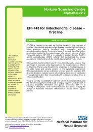 EPI-743 for mitochondrial disease - National Horizon Scanning ...