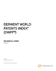 (DWPI) EPI Manual Codes - Thomson Reuters