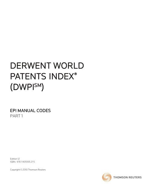 DWPI) EPI Manual Codes - Thomson