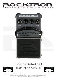 Reaction Distortion 1 Instruction Manual - Rocktron