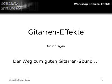 Die wichtigsten Gitarren-Effekte, ihre ... - NEXUS Studios