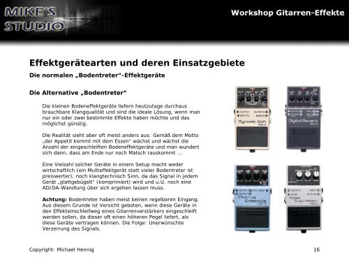 Die wichtigsten Gitarren-Effekte, ihre ... - NEXUS Studios