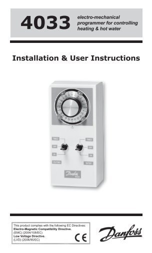 danfoss 4033 manual Danfoss cetral heating controls.