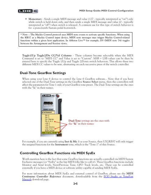 Line 6 PODStudio & TonePort MIDI Setup Guide (Rev 2 ... - Thomann