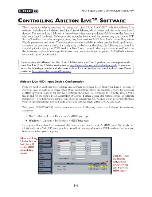 Line 6 PODStudio & TonePort MIDI Setup Guide (Rev 2 ... - Thomann