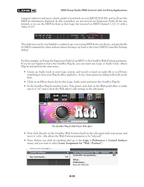 Line 6 PODStudio & TonePort MIDI Setup Guide (Rev 2 ... - Thomann
