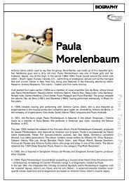 Artist Bio Paula Morelenbaum engl. - Prime Tours