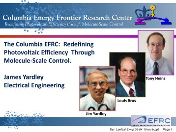 The Columbia EFRC - Lenfest Center for Sustainable Energy ...