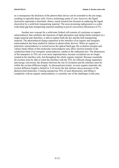 Chapter 8. ORGANIC SOLAR CELLS - from and for SET students